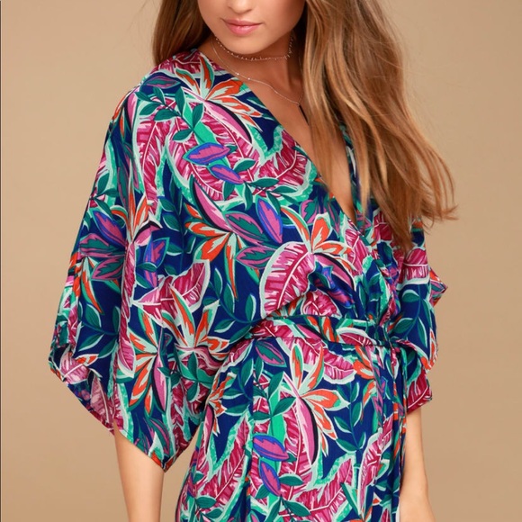 New Lulus Hypnotized Purple Print Romper size S - Picture 6 of 16